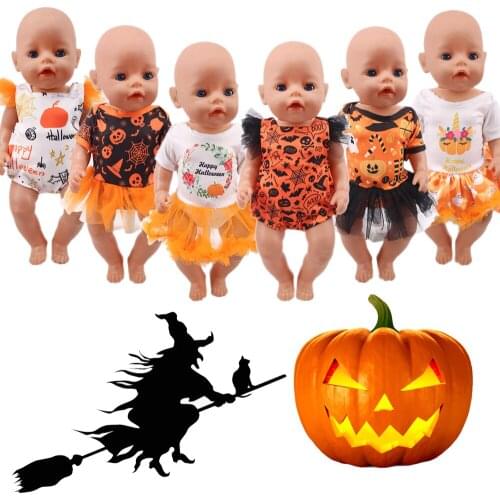 Halloween Doll Clothes Cool Pumpkin Accessories For 43Cm Reborn Baby Doll,18 Inch American Girl Doll,Festival Gift,Free Shipping