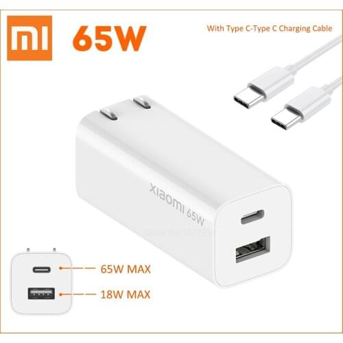 Original Xiaomi Mi GaN 65W Charger 1A1C Type-C Smart Output PD Quick Charger Travel Charge For iphone Android Fast Charge