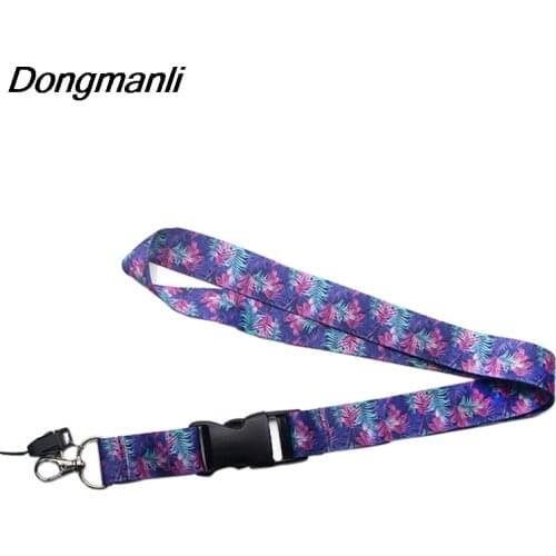 PC204 Fashion Purple Leaves Keychain Lanyard Badge ID Lanyards/ Mobile Phone Rope/ Key Lanyard Neck Straps Accessories
