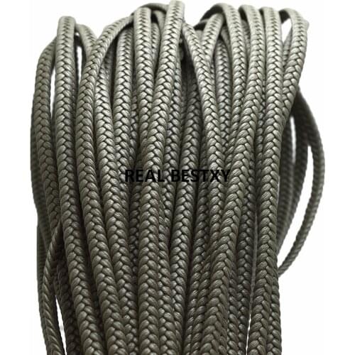 5m/lot approx 5*2mm gray Braided Leather Rope String Uninterrupted Cord Men Bracelet Jewelry Craft Making DIY Findings cords