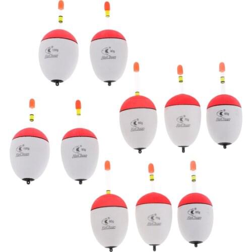 10pcs EVA Foam Floats Luminous Fishing Float Bobber Sea Rock Fishing 60-100g