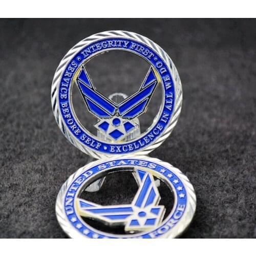 Silver Plated U.S. Air Force Core Values Commemorative Challenge Coin Art Craft Navy hollow sign commemorative coin