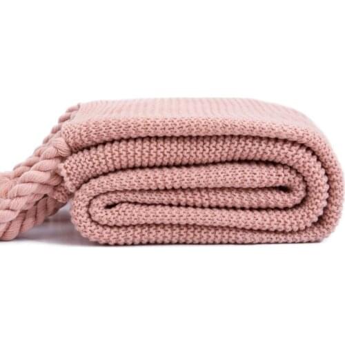 Simple Solid Color Throw Blanket with Tassels for Bed Sofa Plaid Travel Car Airplane Nap Quilt Soft Wall Tapestry Bedspread