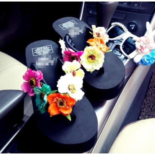 Women flip flops sandals summer female Thick Bottom 6.5cm High Heeled Slip Beach Sandals Slippers EVA shoes