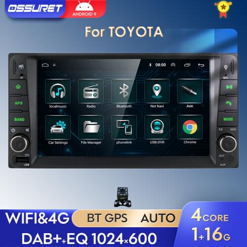 2 din android 9.0 Universal Car Multimedia Player Car Radio Player Stereo for toyata VIOS CROWN CAMRY HIACE PREVIA COROLLA RAV4