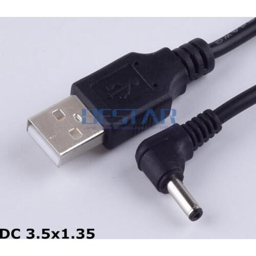 USB A to DC 3.5 mm/1.35 mm 5 Volt DC Barrel Jack Power Cable type M 1m 3 feet