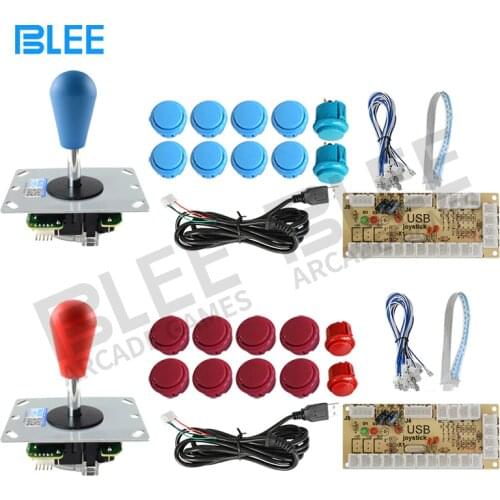 Zero Delay USB Encoder to PC Arcade Push Buttons DIY Kit With 2pin Cables 8 Way 5pin Joystick oval ball for Mame Jamma Machine