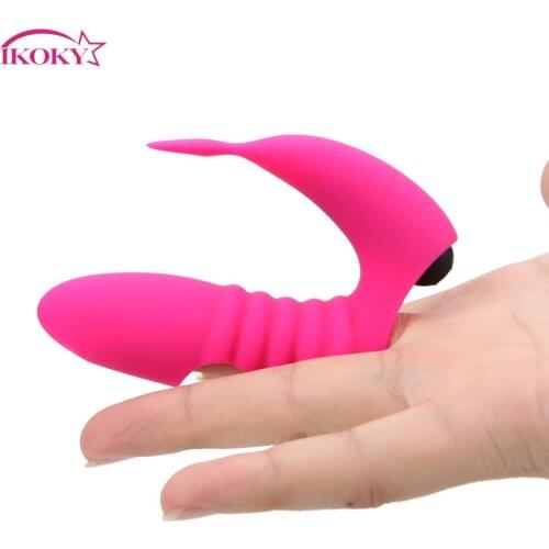 IKOKY Stimulate Single frequency Finger Cover Finger Sleeve Vibrator Sex Toys Silica gel Masturbator Clitora G Spot Women