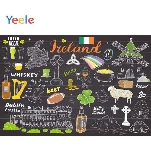 Yeele St. Patricks Day Ireland Party Decor Shamrock Photography Backdrop Personalized Photographic Backgrounds For Photo Studio