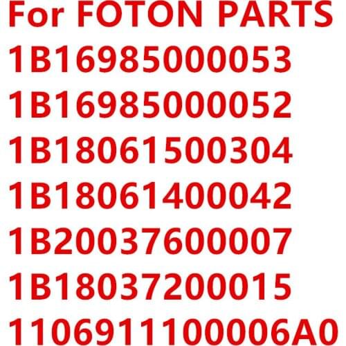 Foton spare parts 1B16985000053 1B16985000052 1B18061500304 1B18061400042 1B20037600007 1B18037200015 1106911100006A0 for AUTO
