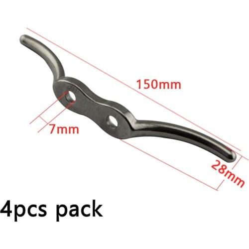 4inch 6inch Marine Grade 316 Stainless Steel Flagpole Rope Cleat Hook 110mm 150mm Wire Rope Cleat for Boat Mooring Accessories