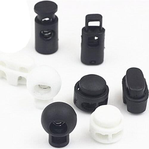 100Pcs Plastic Cord Lock Elastic Adjust Stopper For Bags Multi-shaped Rope Lock Bag Accessories Buckle With Different Sizes