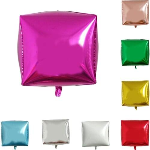 24inch 3D Diamond Cube Foil Balloons Birtday Party Droopback Helium Foil Square Balloon Wedding Decorations Party Supplies