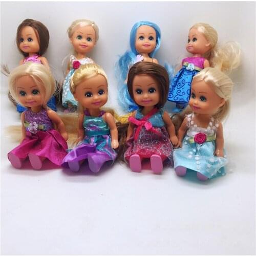 3pcs/a lot 11cm Popular Fashion Plastic Dolls Toys for Girl Beautiful Cute Toy Birthday Present 082401