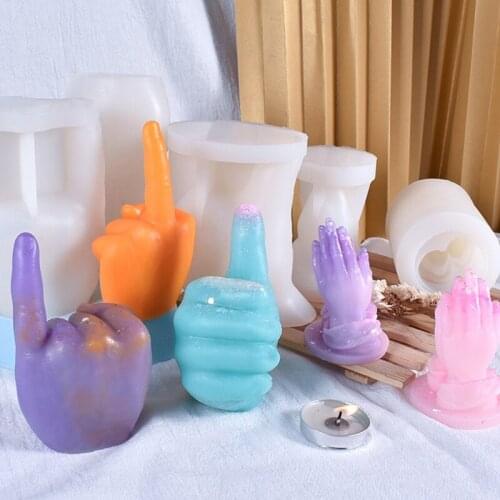 Gesture Candle Epoxy Resin Mold Fingers Aromatherapy Plaster Silicone Mould DIY Crafts Jewelry Home Decoration Casting Tools