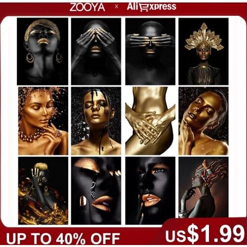 Black White Gold Body Diamond Painting Female Diamond Embroidery Decoration Mosaic Wall Artist Home Decoration Living Room Sp898