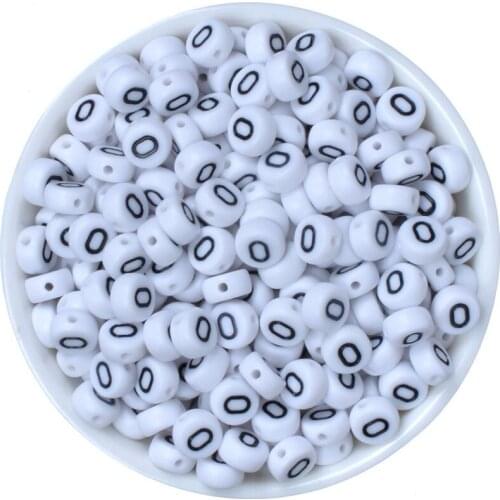 4*7mm Loose White Acrylic Alphabet Letter Beads For Bracelet Jewelry DIY Finding with Hole Plastic Round Beads Wholesale