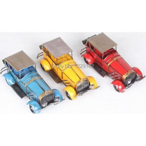 Free shipping Anique retro cars model Handmade Vintage Iron metal craft fashion home/Pub decoration business gift