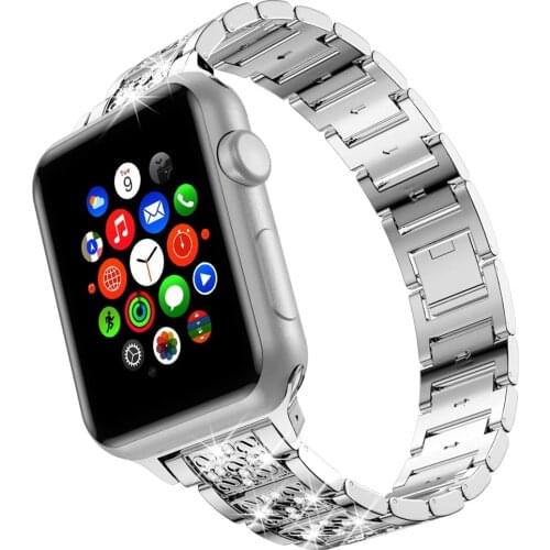 Bling Strap for Apple Watch Band 38mm 40mm 42mm 44mm Stainless Steel Link Bracelet for iWatch Series 5 4 3 2 1 Wrist Correa