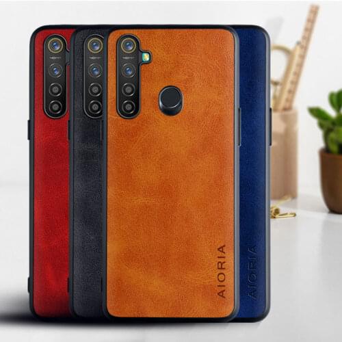 Cow grain leather case for Oppo realme 6 5 3 2 pro 5i 6i X2 Pro Reno Ace 2 F11 Pro A92 A72 A52 AX5S A5S A7 2018 case cover