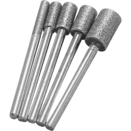 5Pc/Set 3-8mm Cylindrical Diamond Grinding Heads Tools For Granite Diamond Grinding Wheel For Dremel Rotary Tool Accessories