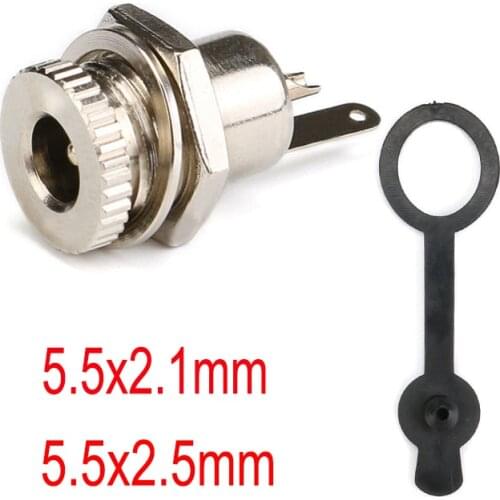 DC099 5.5 mm x 2.1mm 2.5mm DC Power Jack Socket Female Panel Mount Connector metal 5.5*2.1 5.5*2.5