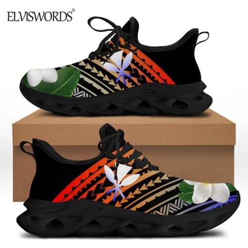 ELVISWORDS Womens Gradient Design Sneaker 2021 Spring/Autumn Casual Footwear Polynesian Tribal Kanaka Maoli Shoes Breathable