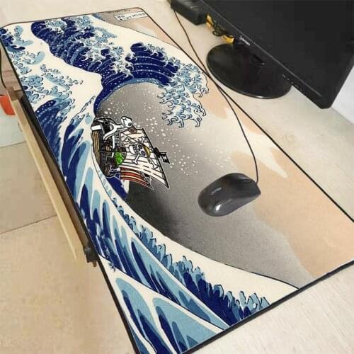 Mairuige The Great Wave Gaming Mouse Pad XL Speed Large Carpet Gamer Keyboard PC Tablet Mat Locking Edge Waterproof Mouse Pad