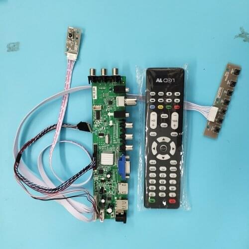 Kit For HDMIB140XW03 V0/V1/V2/V3 DVB-T DVB-T2 1366X768 40pin VGA remote LED Signal controller board digital WLED TV LVDS USB 14"