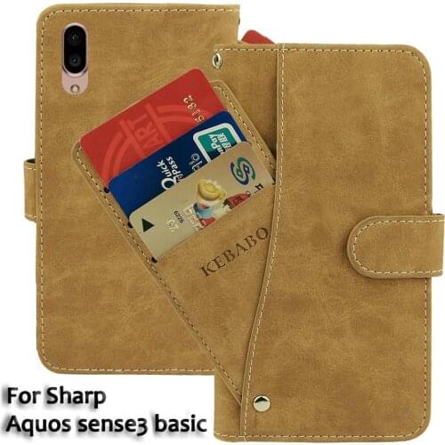 Leather Wallet For Sharp Aquos sense3 basic Case 5.5" Flip Luxury Front Card Slots Cases Cover Business Magnetic Phone Bags