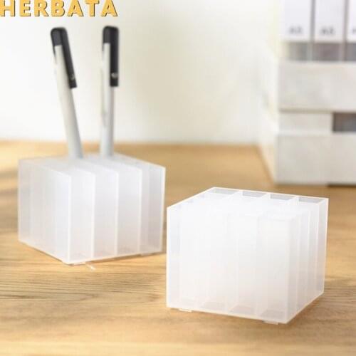 Creative fashion small fresh desktop decoration office supplies pen holder magic style compartment stationery storage pen holder