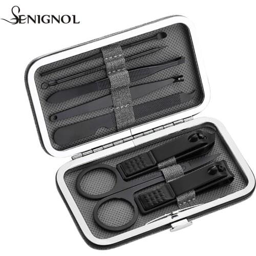 8pcs Stainless Steel Nail Clippers Set Professional Scissors Suit Nail Tools Box Trimmer Grooming Manicure Cutter Kits