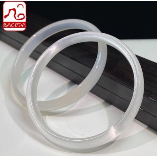 Baceda Natural Pure Crystals of White Carnelian 56mm-58mm For Women with Box