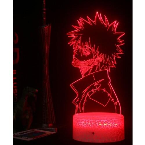 TAKARA TOMY My Hero Academia 3D Night Light Acrylic Cartoon Anime USB Colorful Touch LED Table Lamp Childrens Toy Birthday Gift