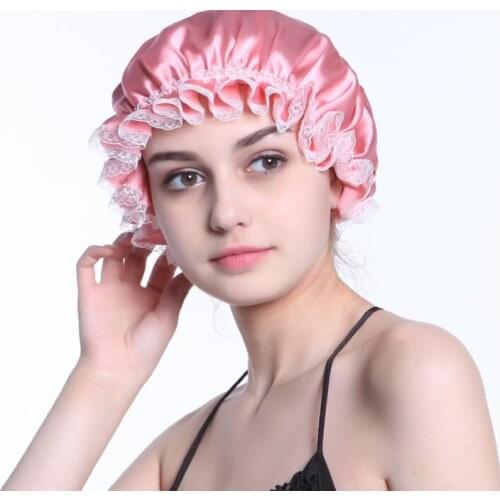 2021 New 100% Silk Nightcap Hair Styling Pure Silk Sleeping Hat Free Shipping Woman Beanie Fashion sets of cap