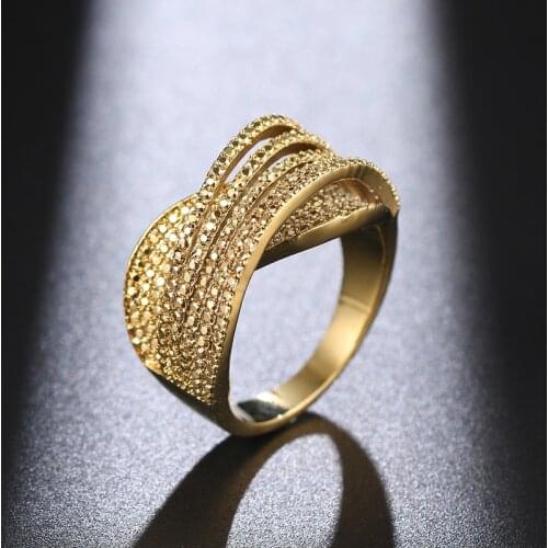 Emmaya New Arrival Spiral Shape Gold Ring For Women Elegant Jewelry Wedding Party Fashion Statement Distinctiv Dress-Up Gift