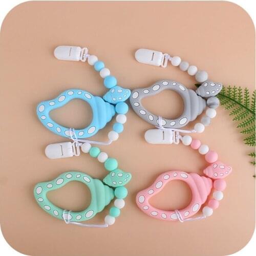 New Baby Pacifier Chain Silicone Teether Baby Chew Toys Baby Anti-drop Chain Baby Feeding Gifts