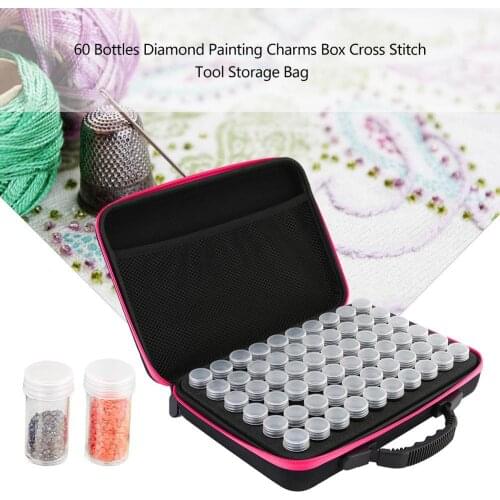 60 Bottles Diamond Embroidery Storage Boxes Nail Jewelry Cross Stitch Handbag Painting Accessories Tools Case Organizer