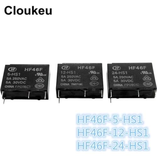 2Pcs Relay DIP4 HF46F- 005 012 024 -HS1 5V 12V 24V 5A G5NB AC5N ALDP
