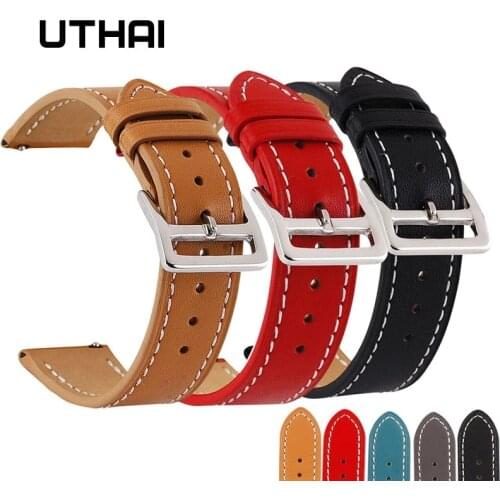 UTHAI Z25 Geniune Calf Leather Strap 20mm 22mm High-end For-Hermes leather bracelet 18/24mm For Samsung gear S3 22mm watch band