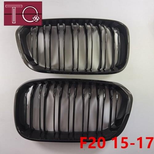 Glossy Black Car Front Bumper Grilles Kidney Racing Grill For BMW 1 Series F20 F21 LCI 120i 2015-2017 Double Slat