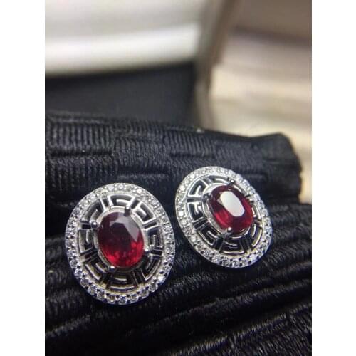 Ruby stud earring Natural and real ruby 925 sterling silver Fine jewelry