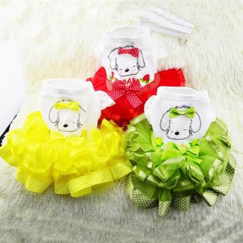 Chiffon Dog Dress Cat Pet Dress for Dogs Clothes Wedding Pet Tutu Fruit Skirt Princess Dog Dresses Small Medium Dogs Clothes