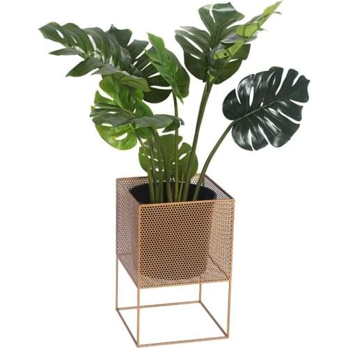 Nordic wrought iron flower stand indoor porch living room balcony green dill metal pot floor