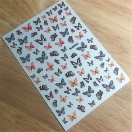 Thin Light Back Adhesive Butterfly Nail Stickers Nail Art Fashion Nail Decals