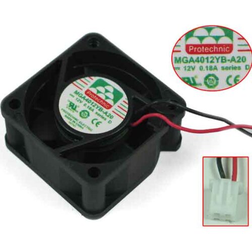 MAGIC MGA4012YB-A20 DC 12V 0.18A 2-wire 40x40x20mm Server Cooling Fan