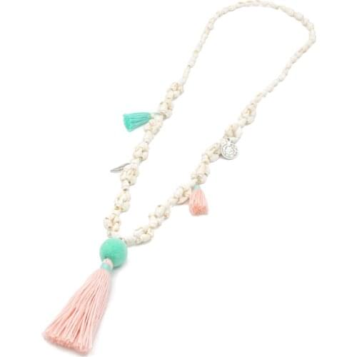 VONNOR Jewelry Necklaces for Women Bohemian Shell String Boho Long Necklace Ethnic Sweater Chain