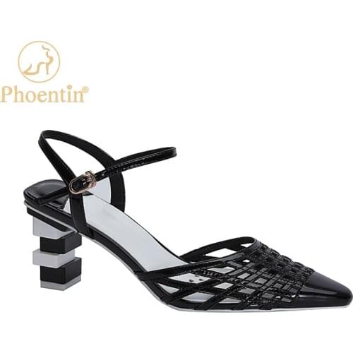 Phoentin Elegant ladys Sandals 2021 New Summer Woman high quality Genuine leather Sexy Party High Heels shoes size 34-42 FT1436