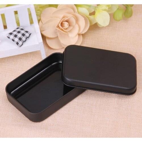 100pcs Mini Tin Gift Box Small Empty Black Metal Storage Box Case Organizer For Money Coin Candy Keys Playing Card SN216