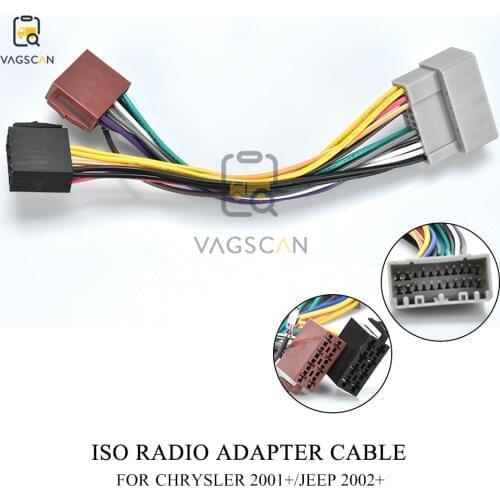 12-007 ISO Radio Wiring Harness Adaptor connector For chrysler 2001+ For jeep 2002+ auto radio wire cable